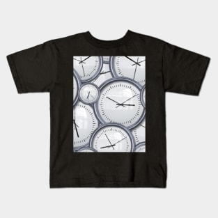 Silver Clocks Passing Time #2 Kids T-Shirt